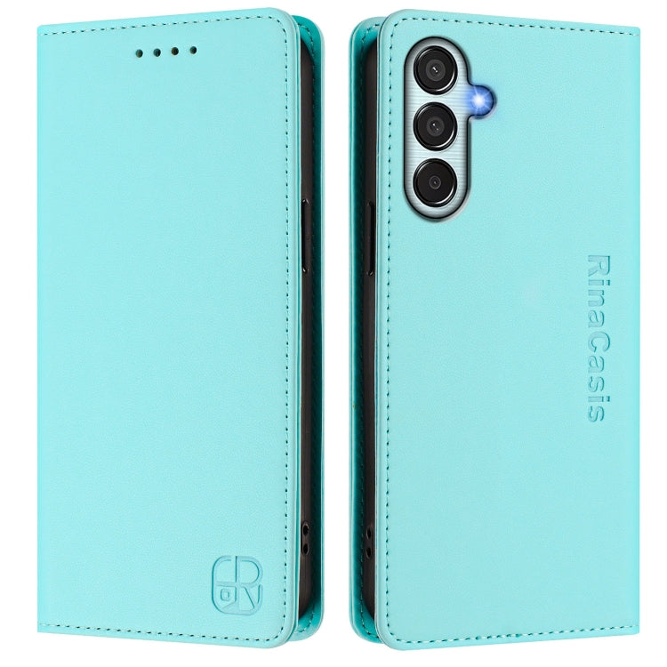 For Samsung Galaxy M34 5G / F34 5G RC01 Dual-Folded Magnetic Suction RFID Leather Phone Case