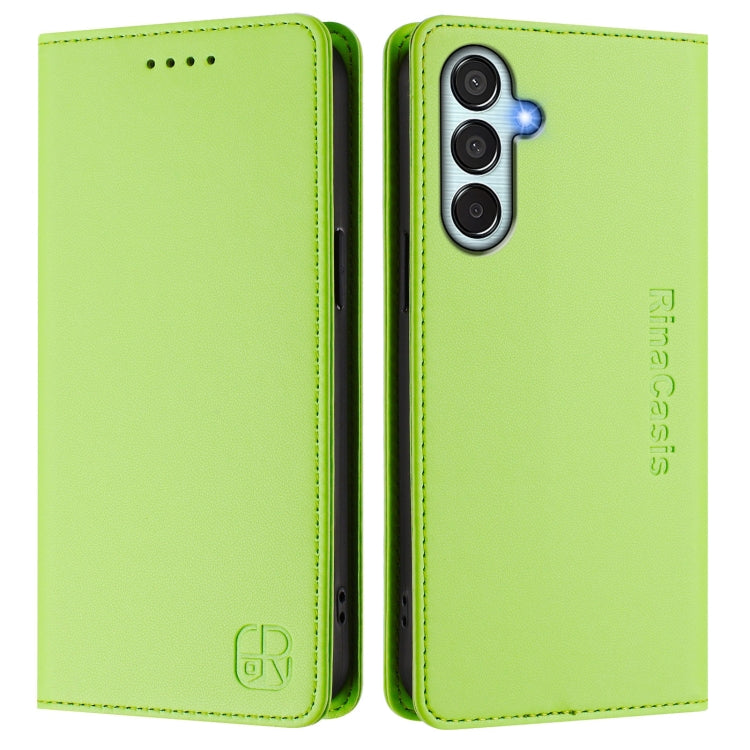 For Samsung Galaxy M52 5G RC01 Dual-Folded Magnetic Suction RFID Leather Phone Case
