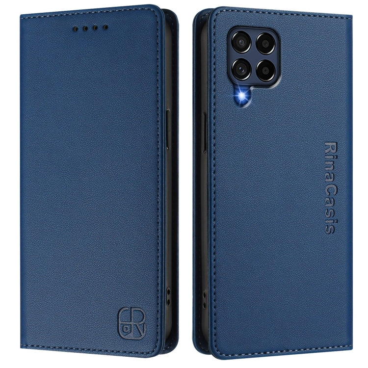 For Samsung Galaxy M53 5G RC01 Dual-Folded Magnetic Suction RFID Leather Phone Case