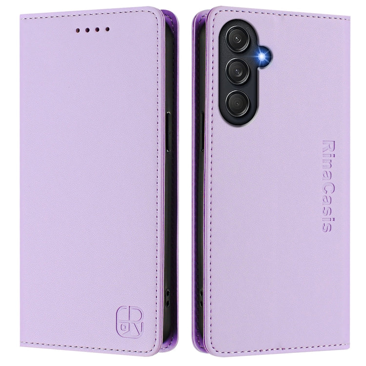 For Samsung Galaxy M55 5G / C55 5G RC01 Dual-Folded Magnetic Suction RFID Leather Phone Case