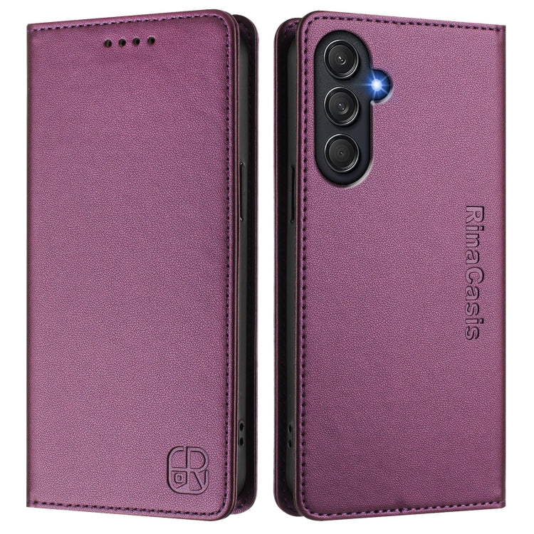 For Samsung Galaxy M55 5G / C55 5G RC01 Dual-Folded Magnetic Suction RFID Leather Phone Case