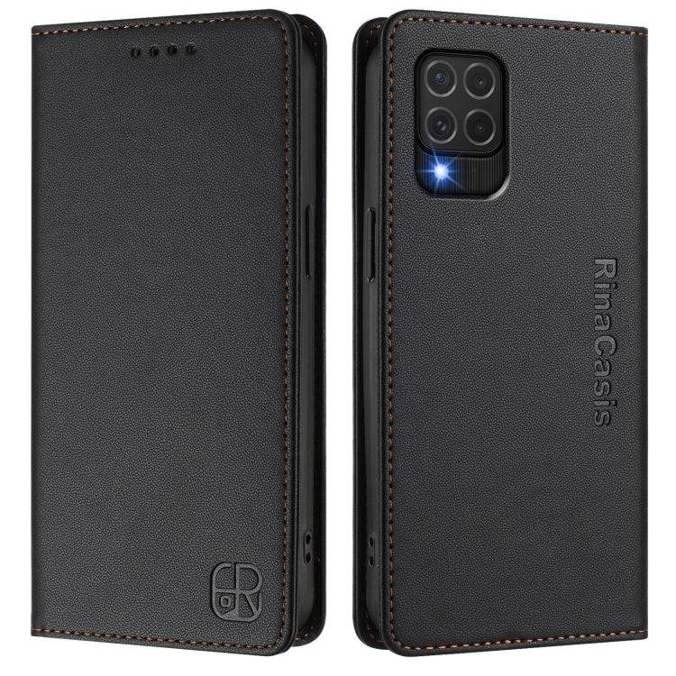 For Samsung Galaxy M62 / F62 4G RC01 Dual-Folded Magnetic Suction RFID Leather Phone Case