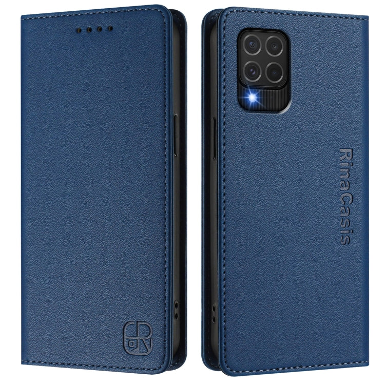 For Samsung Galaxy M62 / F62 4G RC01 Dual-Folded Magnetic Suction RFID Leather Phone Case
