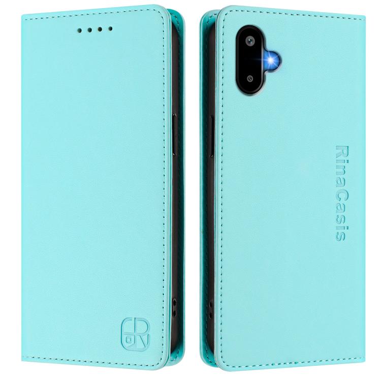 For Samsung Galaxy M06 5G / F06 5G RC01 Dual-Folded Magnetic Suction RFID Leather Phone Case