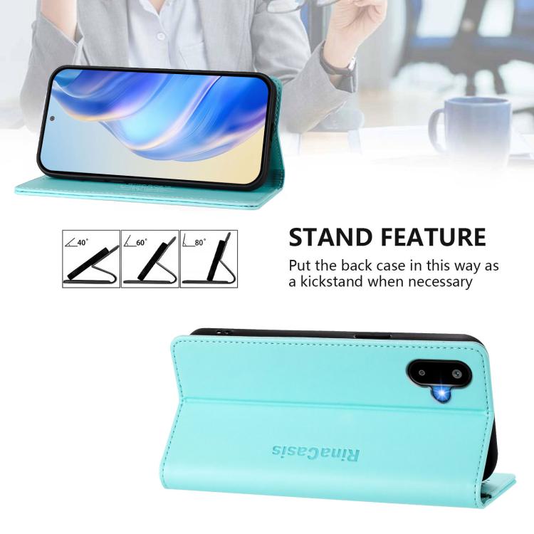 For Samsung Galaxy M06 5G / F06 5G RC01 Dual-Folded Magnetic Suction RFID Leather Phone Case