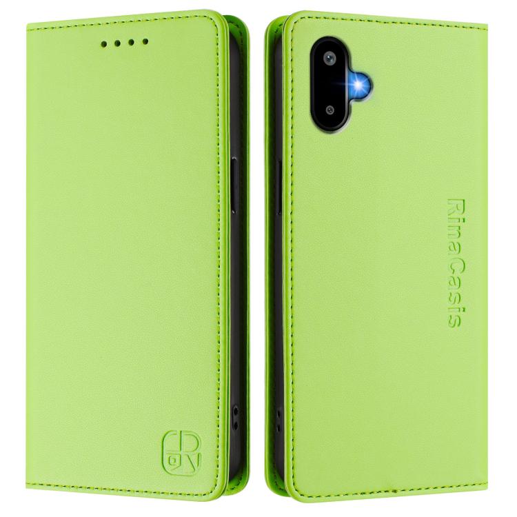 For Samsung Galaxy M06 5G / F06 5G RC01 Dual-Folded Magnetic Suction RFID Leather Phone Case
