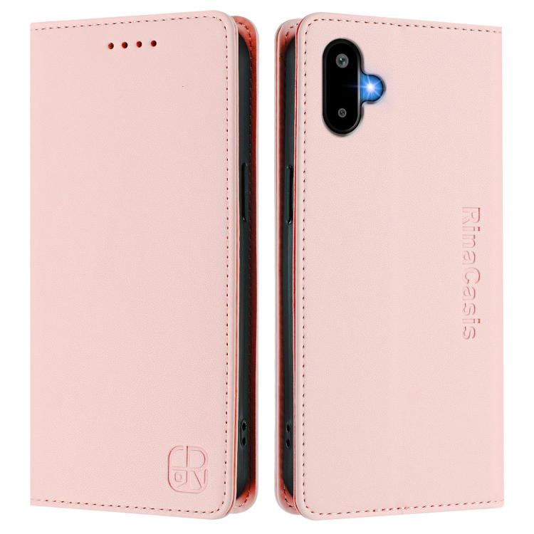 For Samsung Galaxy M06 5G / F06 5G RC01 Dual-Folded Magnetic Suction RFID Leather Phone Case