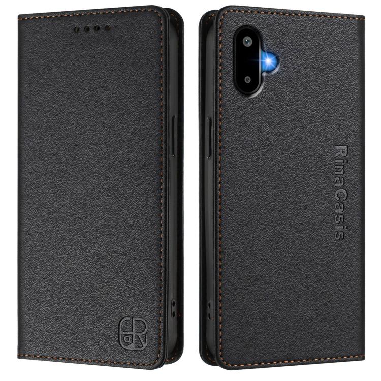 For Samsung Galaxy M06 5G / F06 5G RC01 Dual-Folded Magnetic Suction RFID Leather Phone Case