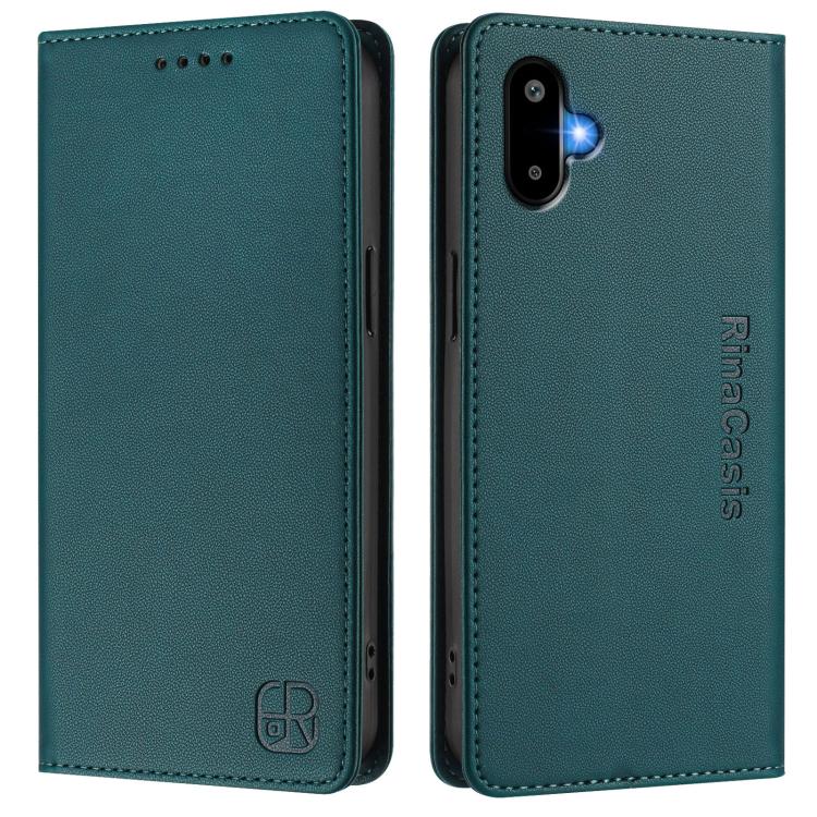 For Samsung Galaxy M06 5G / F06 5G RC01 Dual-Folded Magnetic Suction RFID Leather Phone Case