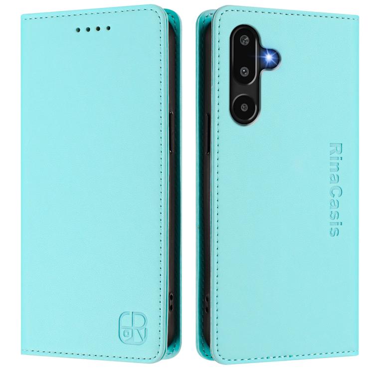 For Samsung Galaxy M16 / F16 5G Global RC01 Dual-Folded Magnetic Suction RFID Leather Phone Case