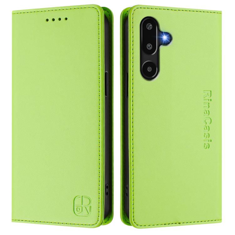 For Samsung Galaxy M16 / F16 5G Global RC01 Dual-Folded Magnetic Suction RFID Leather Phone Case