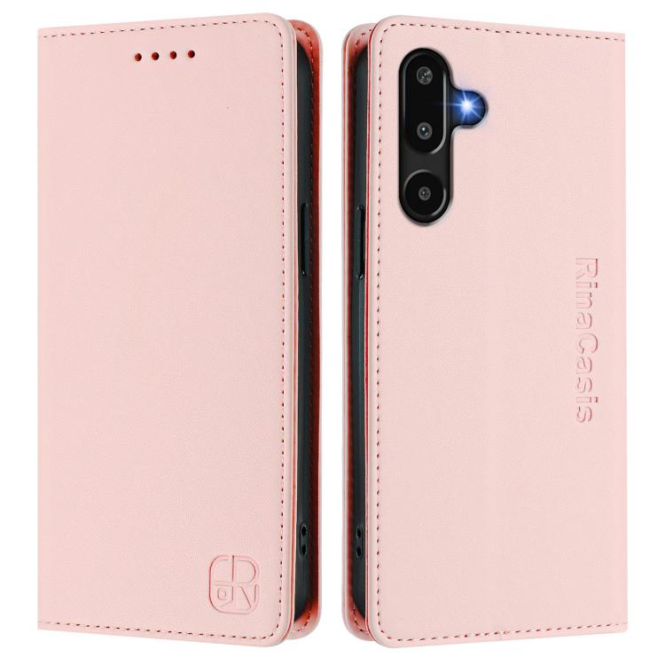 For Samsung Galaxy M16 / F16 5G Global RC01 Dual-Folded Magnetic Suction RFID Leather Phone Case