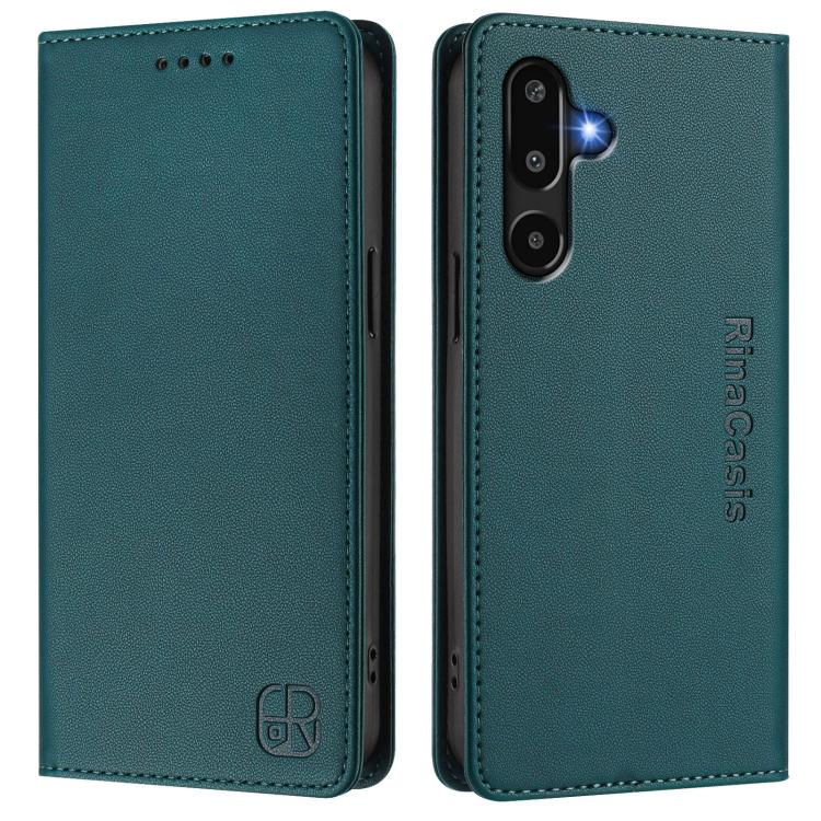 For Samsung Galaxy M16 / F16 5G Global RC01 Dual-Folded Magnetic Suction RFID Leather Phone Case