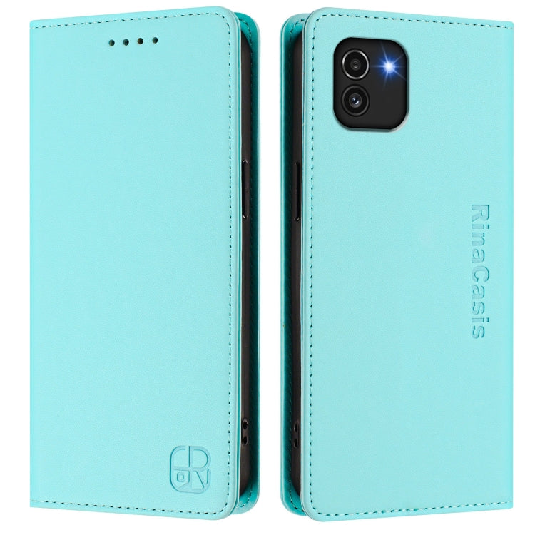 For Samsung Galaxy A03 164mm RC01 Dual-Folded Magnetic Suction RFID Leather Phone Case