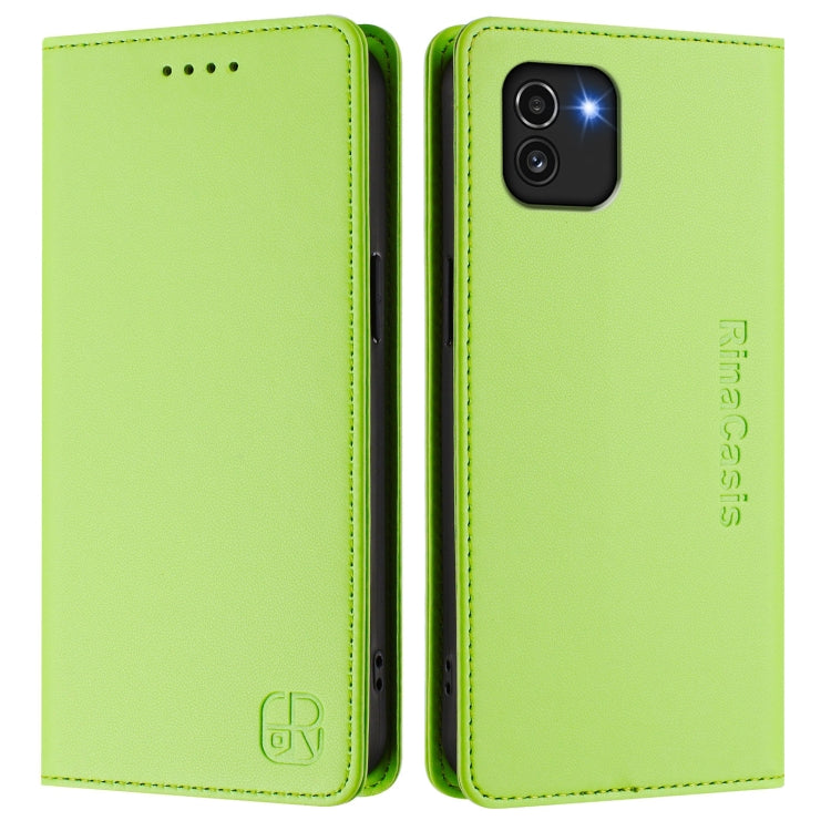 For Samsung Galaxy A03 164mm RC01 Dual-Folded Magnetic Suction RFID Leather Phone Case