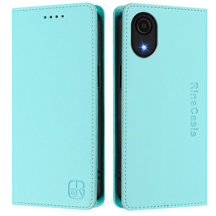 For Samsung Galaxy A04 Core RC01 Dual-Folded Magnetic Suction RFID Leather Phone Case