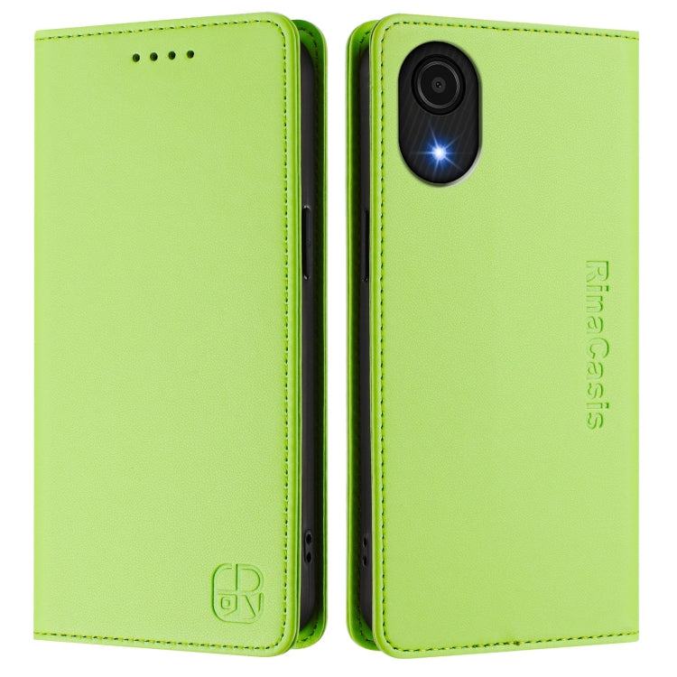 For Samsung Galaxy A04 Core RC01 Dual-Folded Magnetic Suction RFID Leather Phone Case