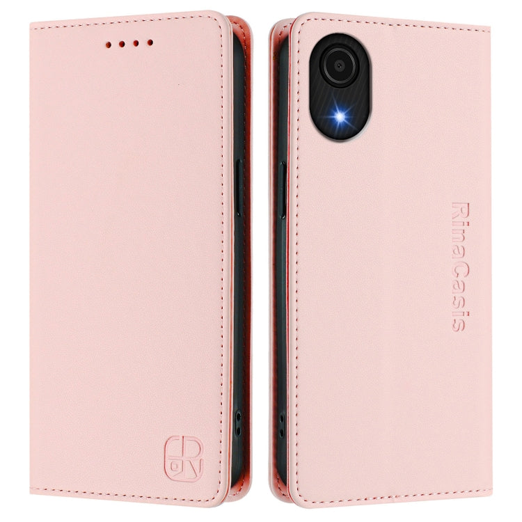 For Samsung Galaxy A04 Core RC01 Dual-Folded Magnetic Suction RFID Leather Phone Case