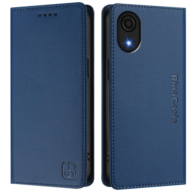 For Samsung Galaxy A04 Core RC01 Dual-Folded Magnetic Suction RFID Leather Phone Case