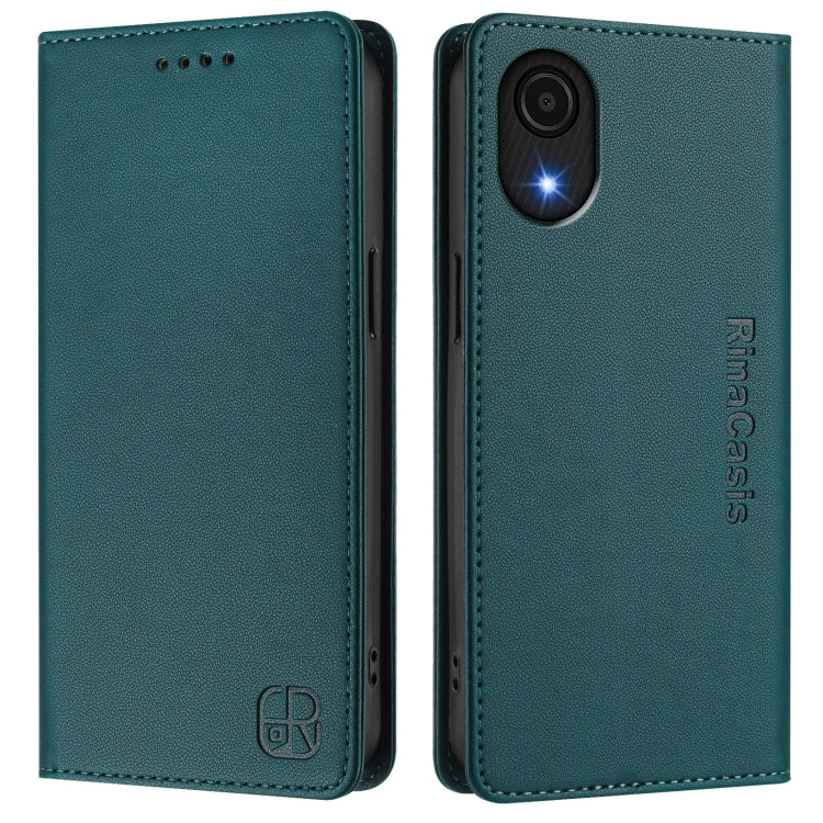 For Samsung Galaxy A04 Core RC01 Dual-Folded Magnetic Suction RFID Leather Phone Case