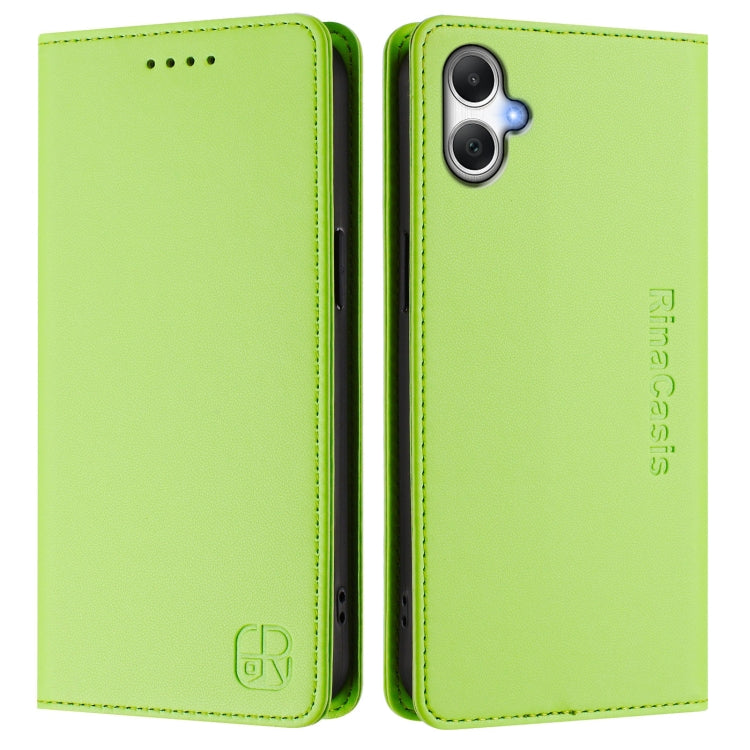 For Samsung Galaxy A05 4G Global RC01 Dual-Folded Magnetic Suction RFID Leather Phone Case