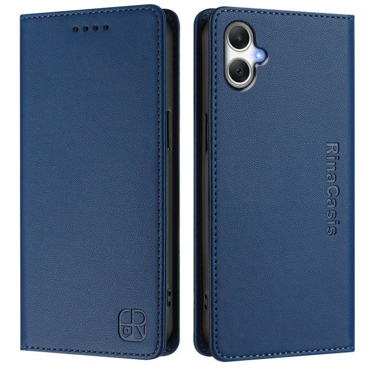 For Samsung Galaxy A05 4G Global RC01 Dual-Folded Magnetic Suction RFID Leather Phone Case