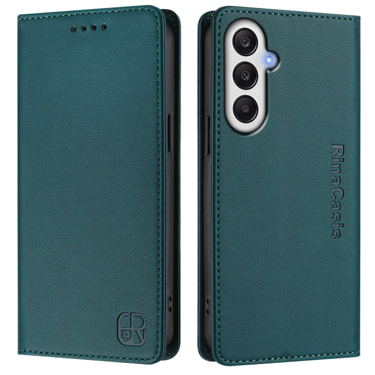 For Samsung Galaxy A05s 4G Global RC01 Dual-Folded Magnetic Suction RFID Leather Phone Case