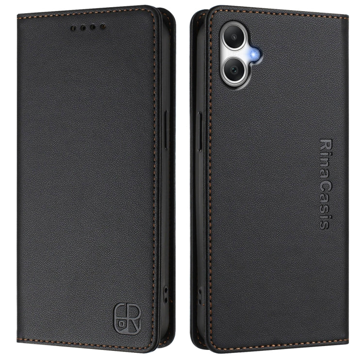 For Samsung Galaxy A06 4G / 5G RC01 Dual-Folded Magnetic Suction RFID Leather Phone Case