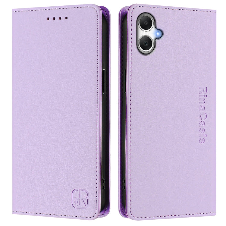 For Samsung Galaxy A06 4G / 5G RC01 Dual-Folded Magnetic Suction RFID Leather Phone Case