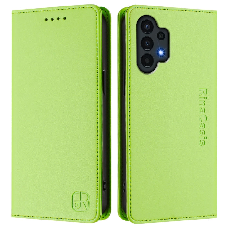 For Samsung Galaxy A13 5G / 4G RC01 Dual-Folded Magnetic Suction RFID Leather Phone Case