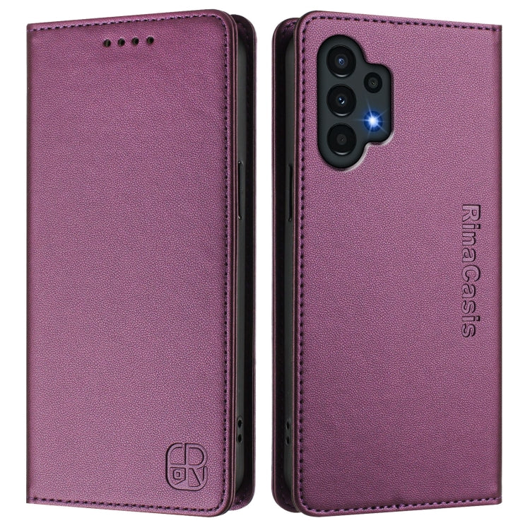 For Samsung Galaxy A13 5G / 4G RC01 Dual-Folded Magnetic Suction RFID Leather Phone Case
