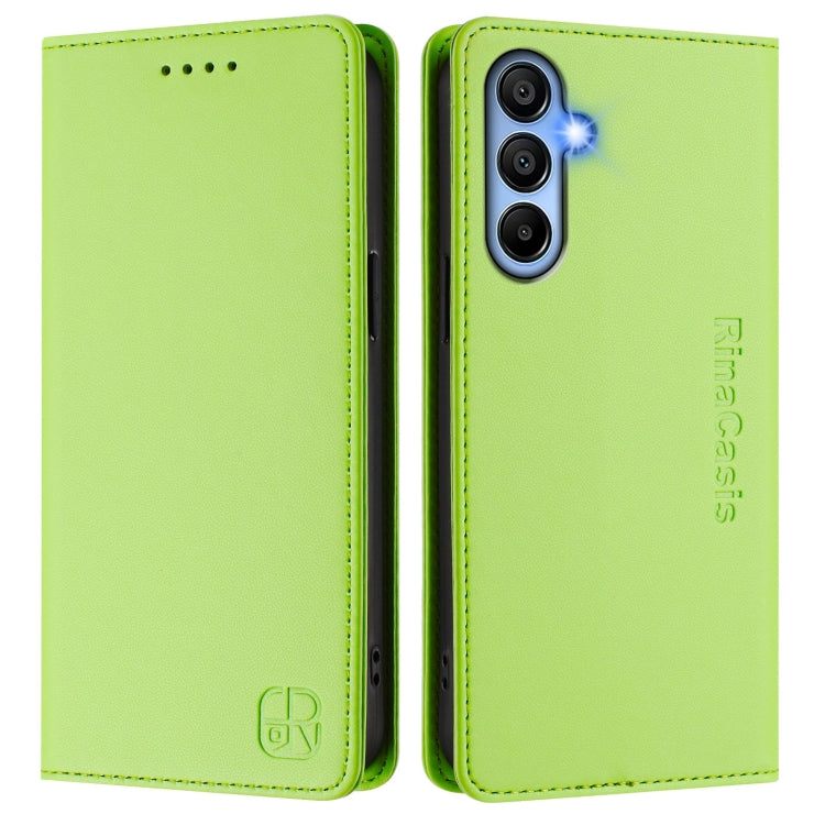 For Samsung Galaxy A15 5G / 4G RC01 Dual-Folded Magnetic Suction RFID Leather Phone Case