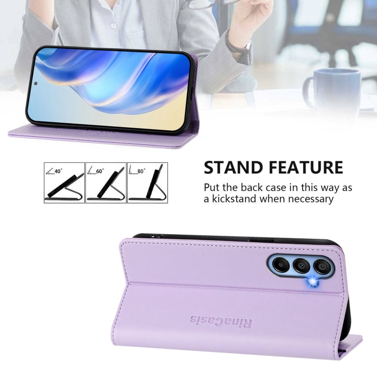 For Samsung Galaxy A15 5G / 4G RC01 Dual-Folded Magnetic Suction RFID Leather Phone Case