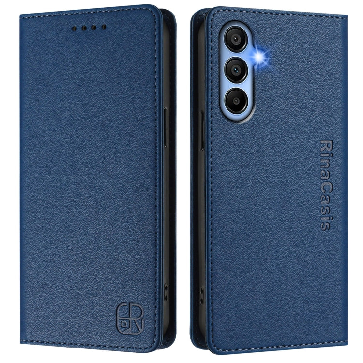 For Samsung Galaxy A15 5G / 4G RC01 Dual-Folded Magnetic Suction RFID Leather Phone Case
