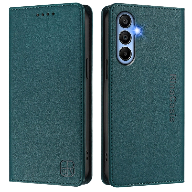 For Samsung Galaxy A15 5G / 4G RC01 Dual-Folded Magnetic Suction RFID Leather Phone Case