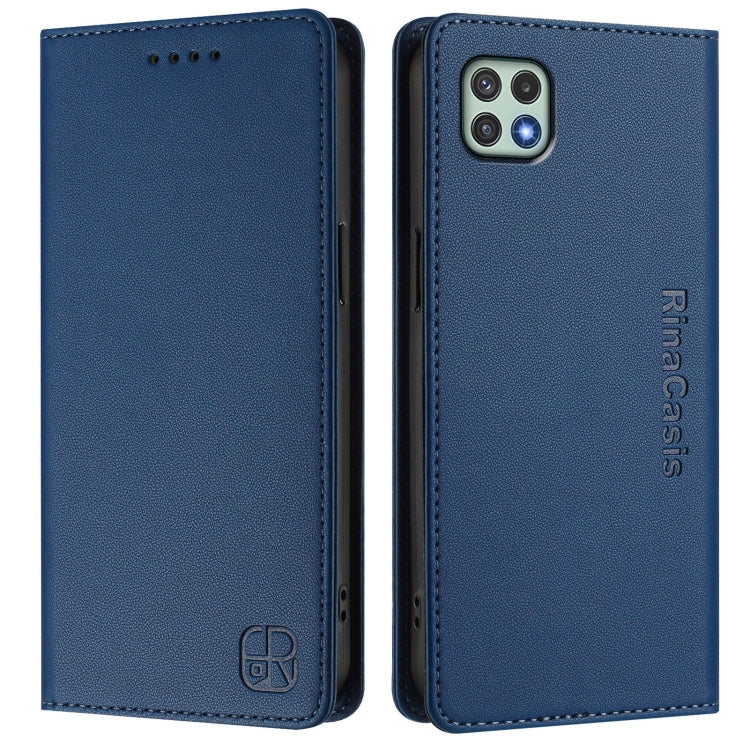 For Samsung Galaxy A22 5G / A22s 5G RC01 Dual-Folded Magnetic Suction RFID Leather Phone Case