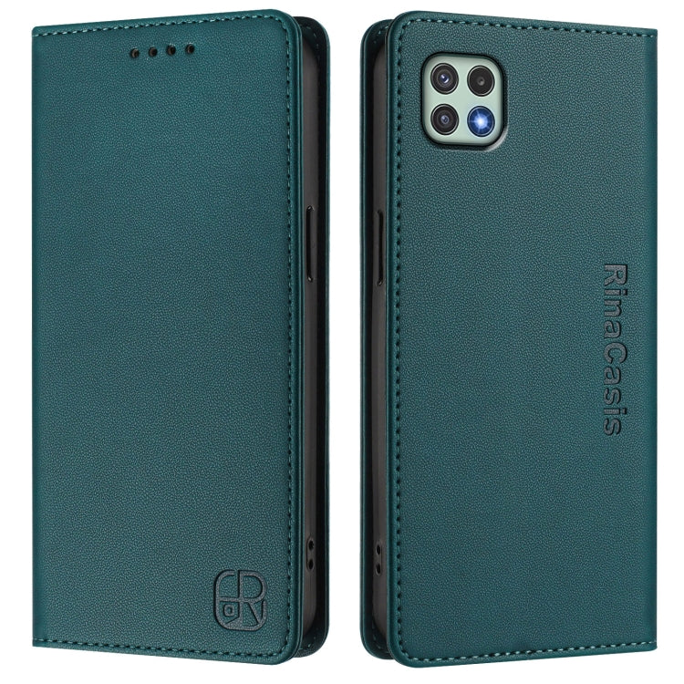For Samsung Galaxy A22 5G / A22s 5G RC01 Dual-Folded Magnetic Suction RFID Leather Phone Case