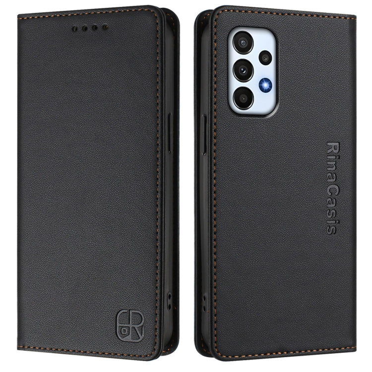 For Samsung Galaxy A23 4G / 5G RC01 Dual-Folded Magnetic Suction RFID Leather Phone Case