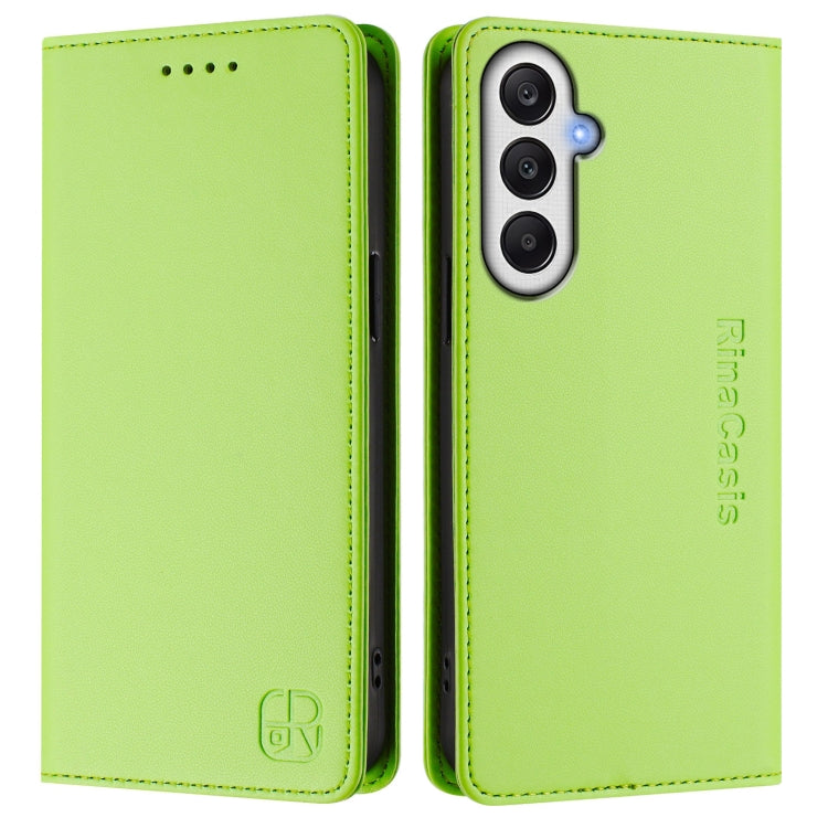 For Samsung Galaxy A25 5G Global RC01 Dual-Folded Magnetic Suction RFID Leather Phone Case