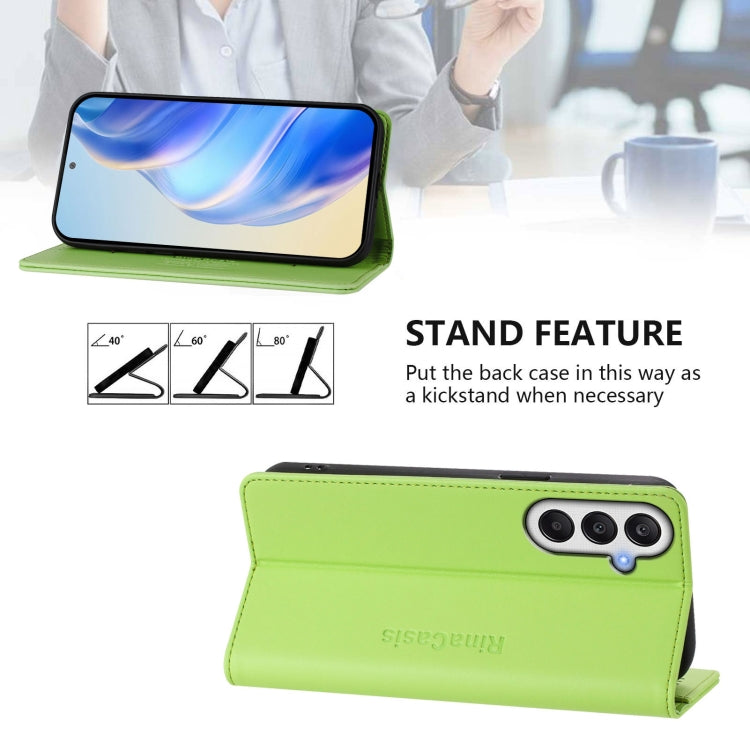 For Samsung Galaxy A25 5G Global RC01 Dual-Folded Magnetic Suction RFID Leather Phone Case