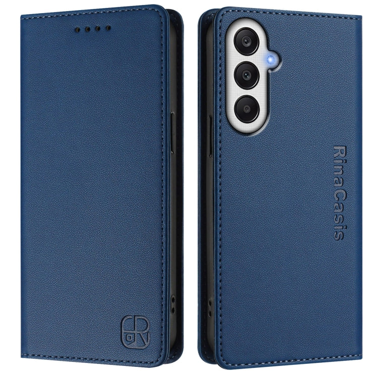 For Samsung Galaxy A25 5G Global RC01 Dual-Folded Magnetic Suction RFID Leather Phone Case