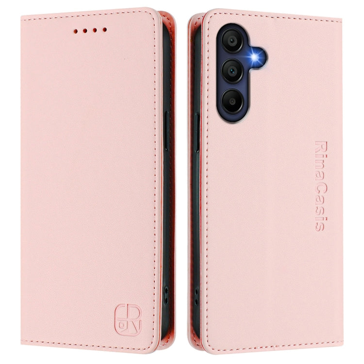 For Samsung Galaxy A26 5G RC01 Dual-Folded Magnetic Suction RFID Leather Phone Case