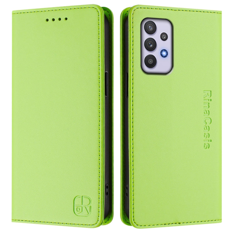 For Samsung Galaxy A32 4G RC01 Dual-Folded Magnetic Suction RFID Leather Phone Case