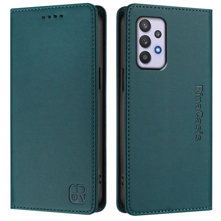 For Samsung Galaxy A32 5G / M32 5G RC01 Dual-Folded Magnetic Suction RFID Leather Phone Case