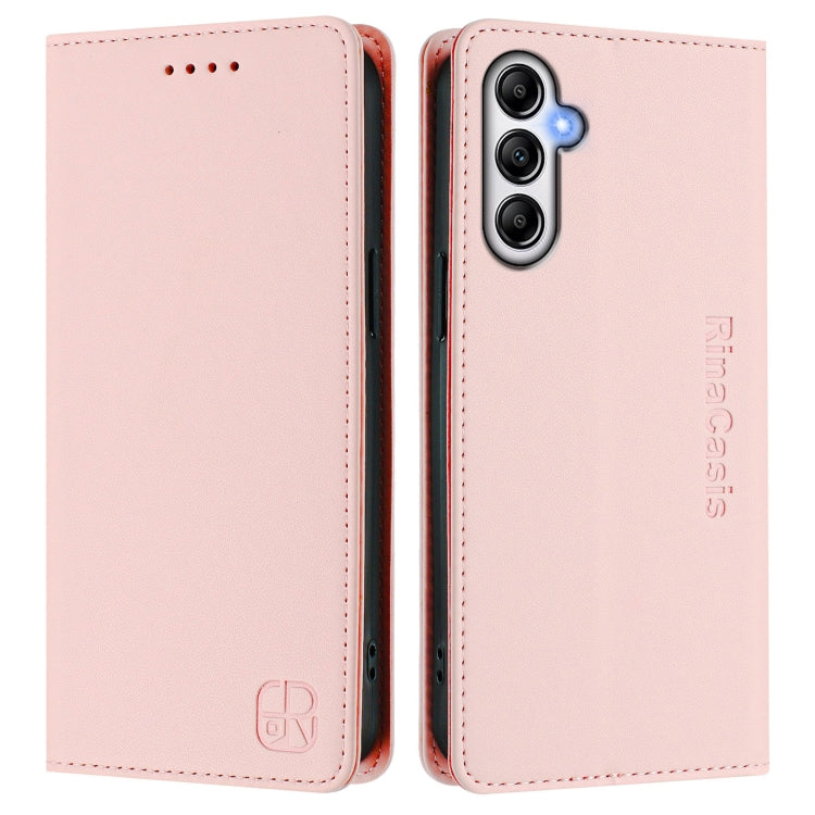 For Samsung Galaxy A34 5G RC01 Dual-Folded Magnetic Suction RFID Leather Phone Case