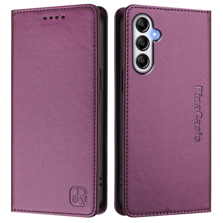 For Samsung Galaxy A35 5G RC01 Dual-Folded Magnetic Suction RFID Leather Phone Case