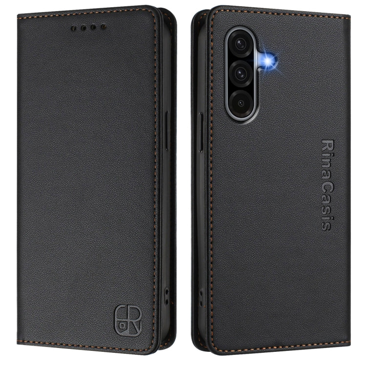 For Samsung Galaxy A36 5G RC01 Dual-Folded Magnetic Suction RFID Leather Phone Case