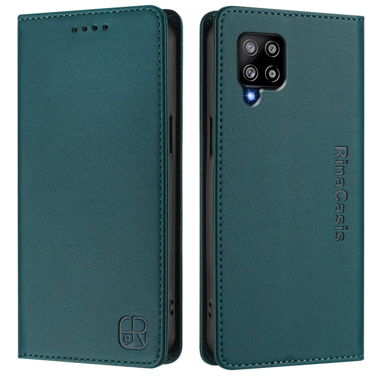 For Samsung Galaxy A42 5G / M42 RC01 Dual-Folded Magnetic Suction RFID Leather Phone Case