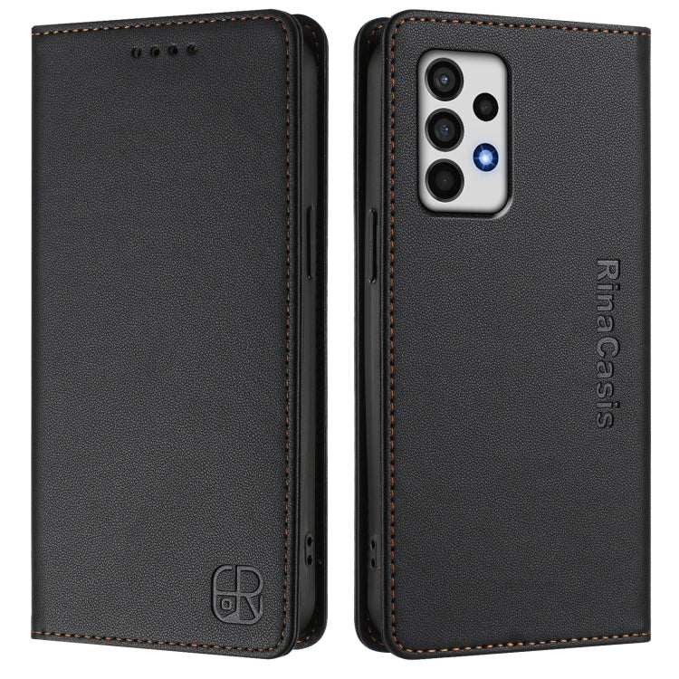 For Samsung Galaxy A52 4G / 5G RC01 Dual-Folded Magnetic Suction RFID Leather Phone Case