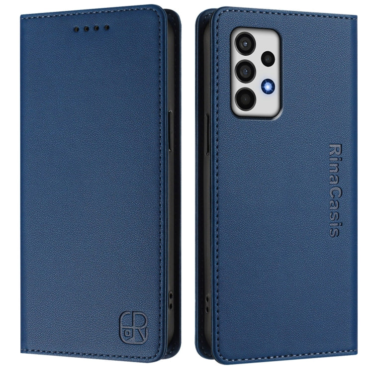 For Samsung Galaxy A52 4G / 5G RC01 Dual-Folded Magnetic Suction RFID Leather Phone Case